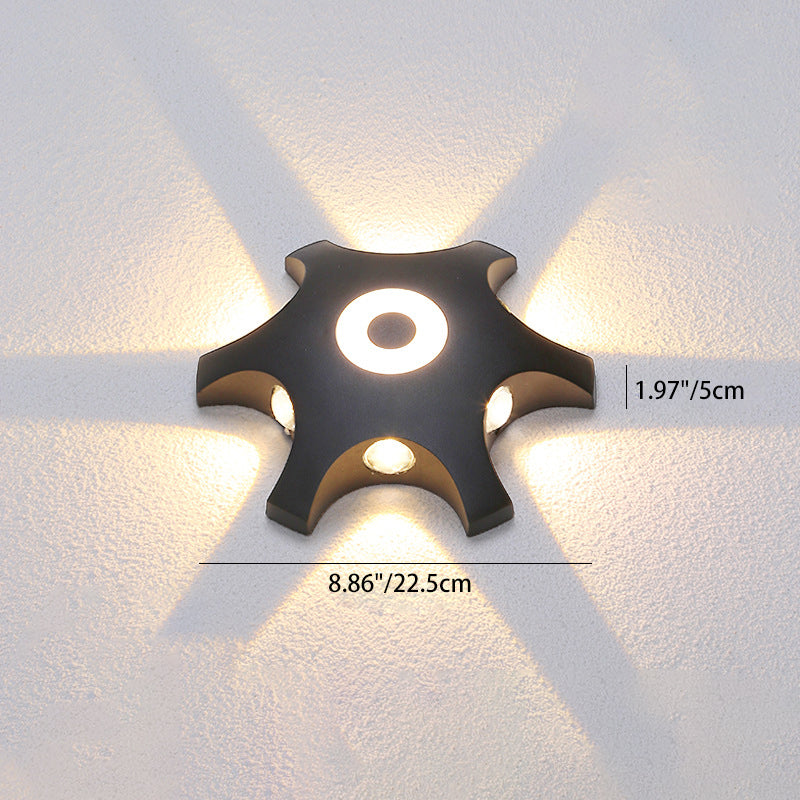 Modern Minimalist Cross Triangle Hexagon Lens Aluminum LED Wall Sconce Lamp For Garden
