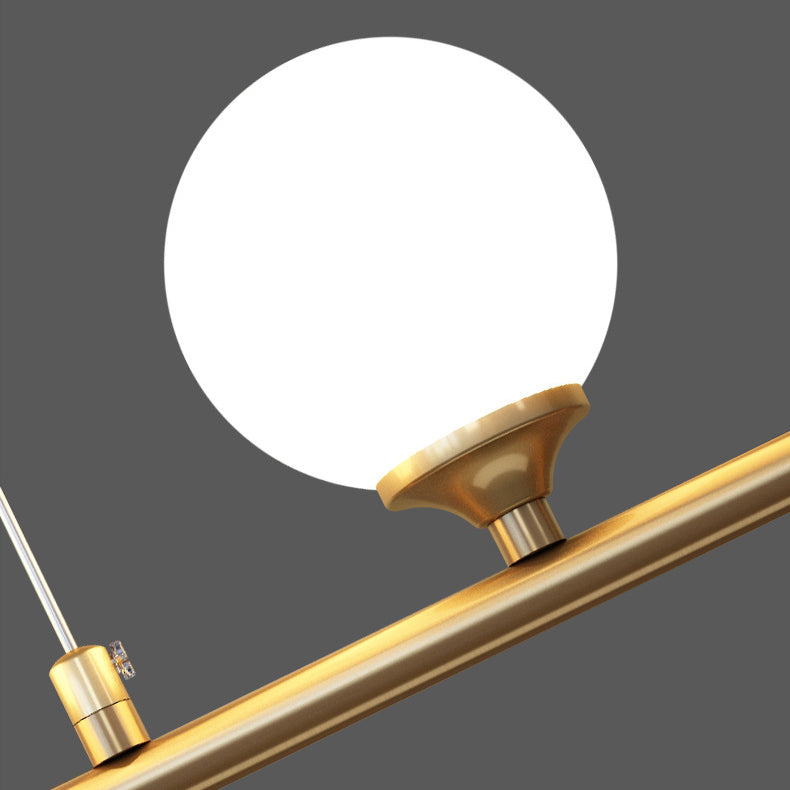 Contemporary Scandinavian Magic Bean Strip Glass Brass 3/4 Light Chandelier For Living Room