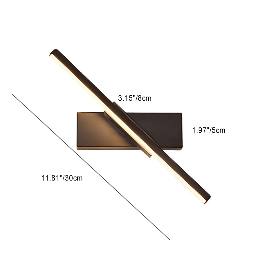 Contemporary Scandinavian Rotatable Long Rectangle Aluminum LED Wall Sconce Lamp For Bedroom