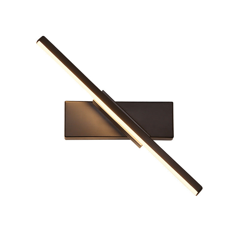 Contemporary Scandinavian Rotatable Long Rectangle Aluminum LED Wall Sconce Lamp For Bedroom