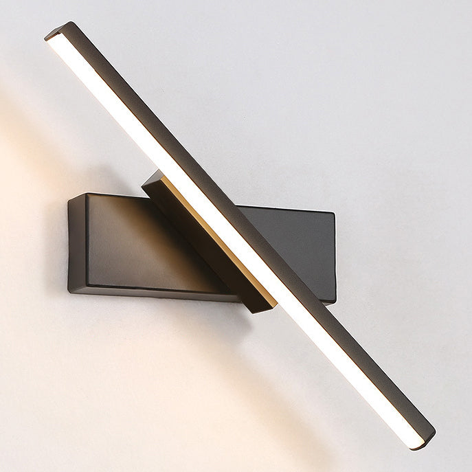 Contemporary Scandinavian Rotatable Long Rectangle Aluminum LED Wall Sconce Lamp For Bedroom