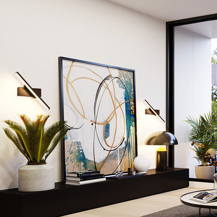 Contemporary Scandinavian Rotatable Long Rectangle Aluminum LED Wall Sconce Lamp For Bedroom