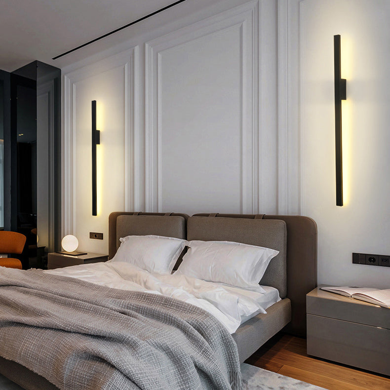 مصباح حائط LED مصنوع من الألومنيوم بقاعدة مستطيلة بتصميم عصري بسيط لغرفة المعيشة