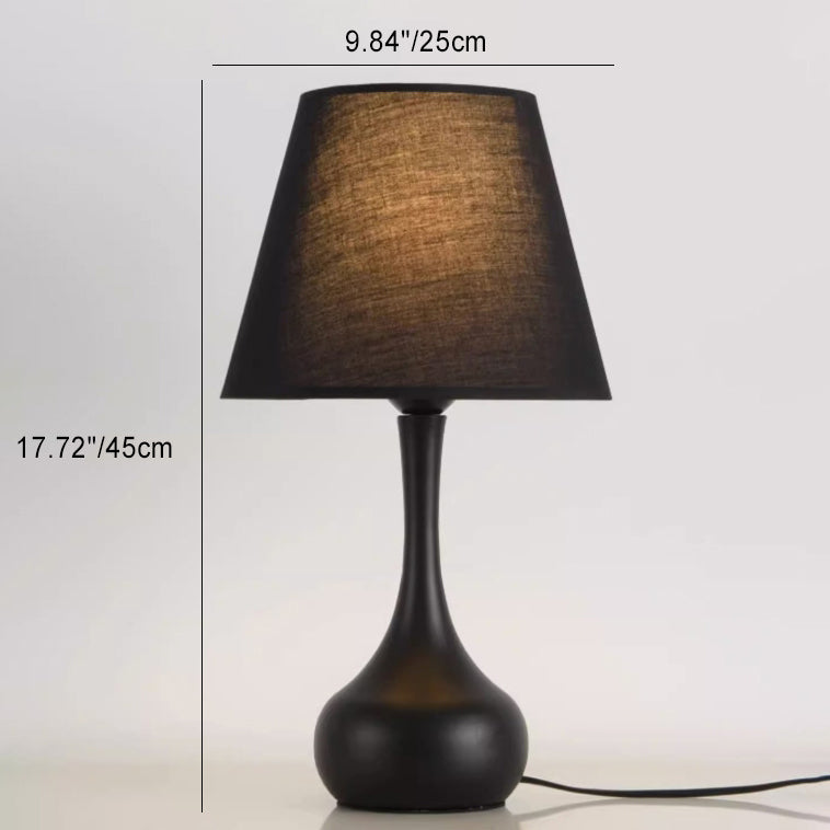 Contemporary Creative Round Teardrop Shape Scalloped Fabric Iron 1-Light Table Lamp For Living Room