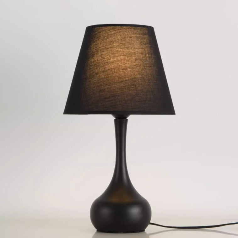 Contemporary Creative Round Teardrop Shape Scalloped Fabric Iron 1-Light Table Lamp For Living Room