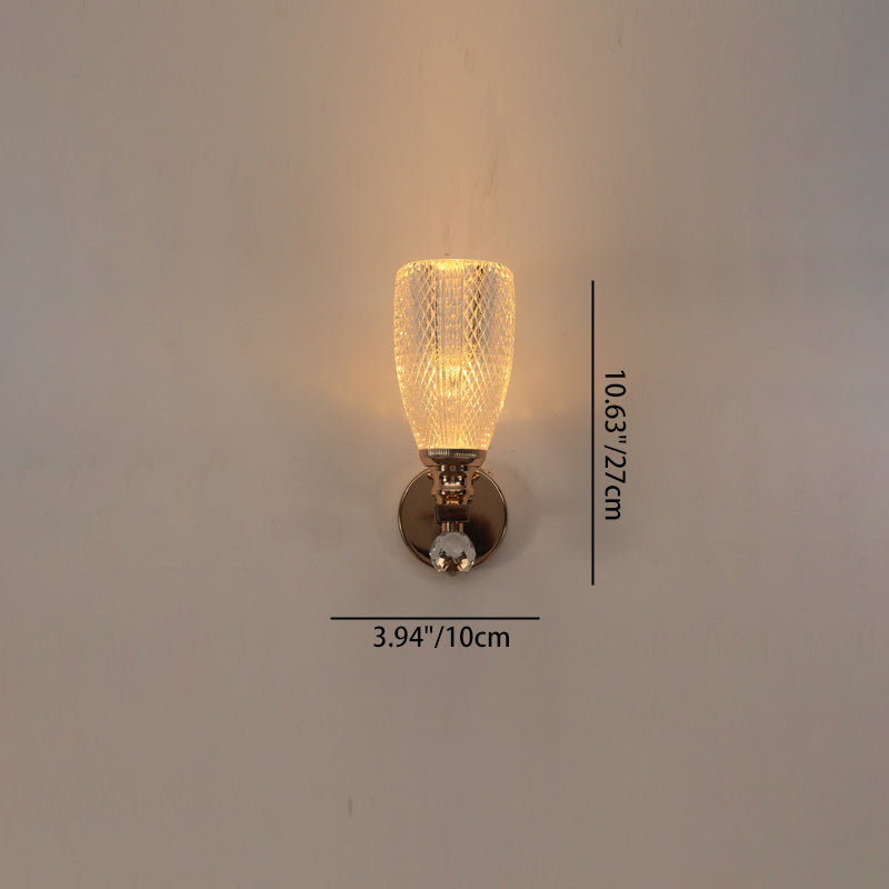 Modern Luxury Cylinder Round Half Round Acrylic Hardware 1-Light Wall Sconce Lamp For Living Room