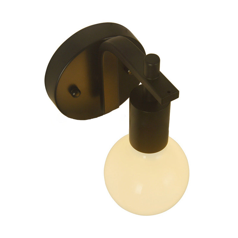 現代的なスカンジナビアの丸型湾曲ガラス鉄製1灯壁取り付け用燭台ランプリビングルーム用