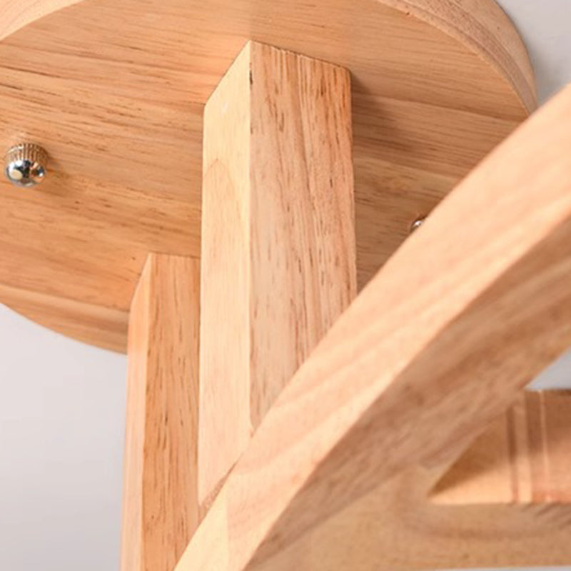 Contemporary Creative Branches Shapes Curves Glass Rubberwood 3/5/7 Light Semi-Flush Mount Ceiling Light For Living Room