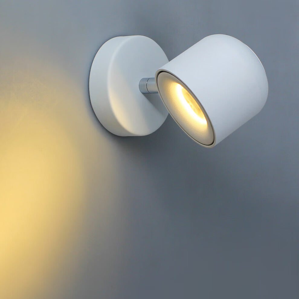 Modern Minimalist Cylinder Round Rotatable Aluminum LED Wall Sconce Lamp For Living Room
