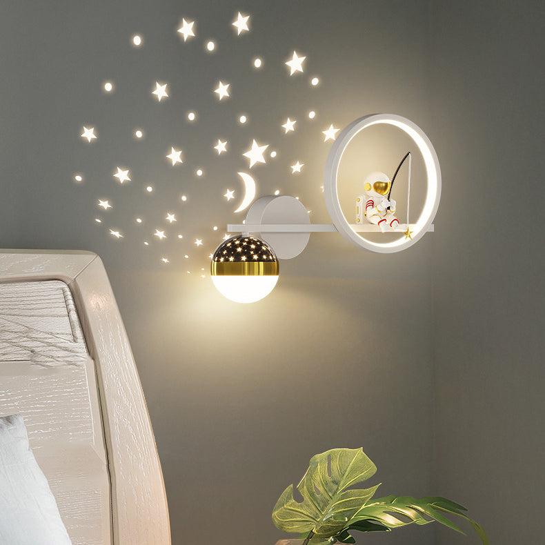 مصباح حائط LED دائري من الأكريليك من الحديد بتصميم آرت ديكو عصري لغرفة المعيشة