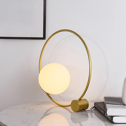 Modern Minimalist Magic Bean Round Iron 1-Light Table Lamp For Living Room