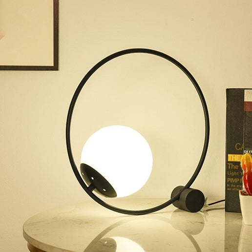 Modern Minimalist Magic Bean Round Iron 1-Light Table Lamp For Living Room