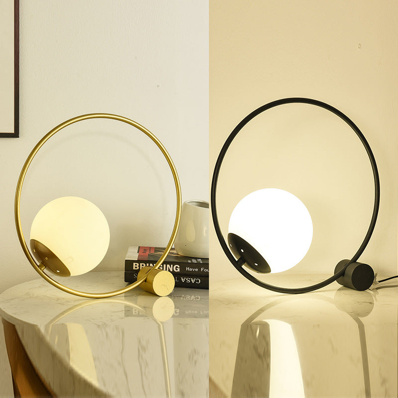 Modern Minimalist Magic Bean Round Iron 1-Light Table Lamp For Living Room
