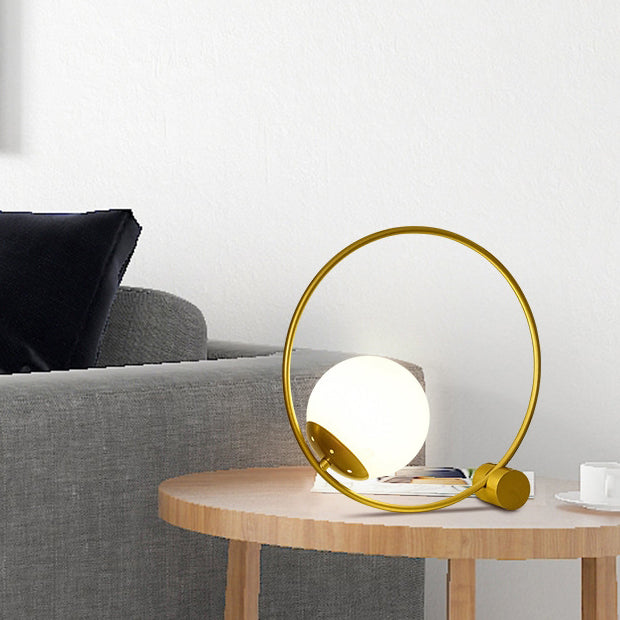 Modern Minimalist Magic Bean Round Iron 1-Light Table Lamp For Living Room