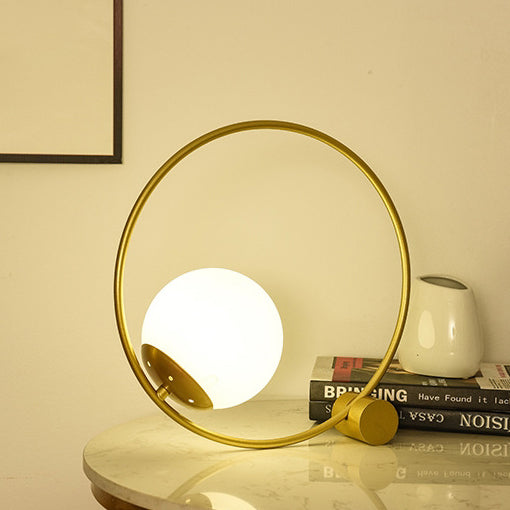 Modern Minimalist Magic Bean Round Iron 1-Light Table Lamp For Living Room