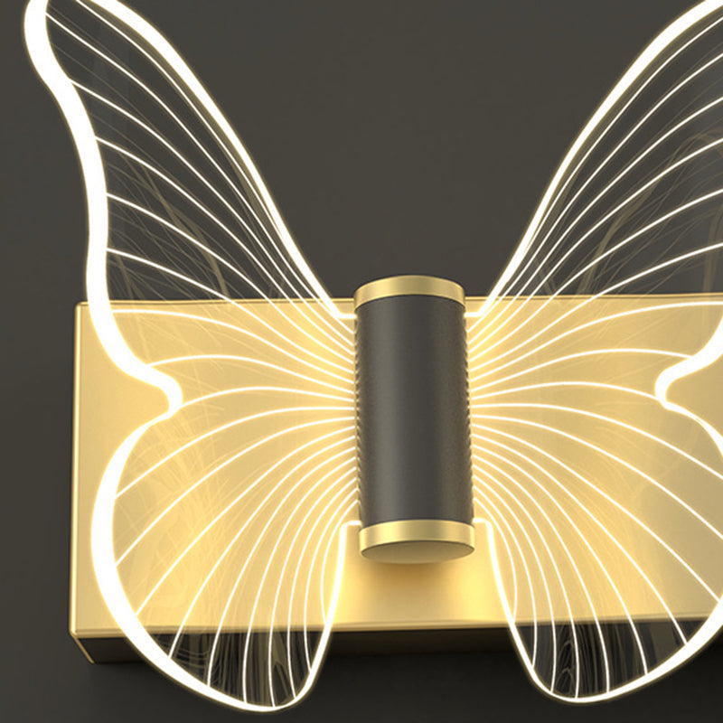 現代的なスカンジナビアのラウンドバタフライ長方形アクリルハードウェアLED壁取り付け用燭台ランプリビングルーム用