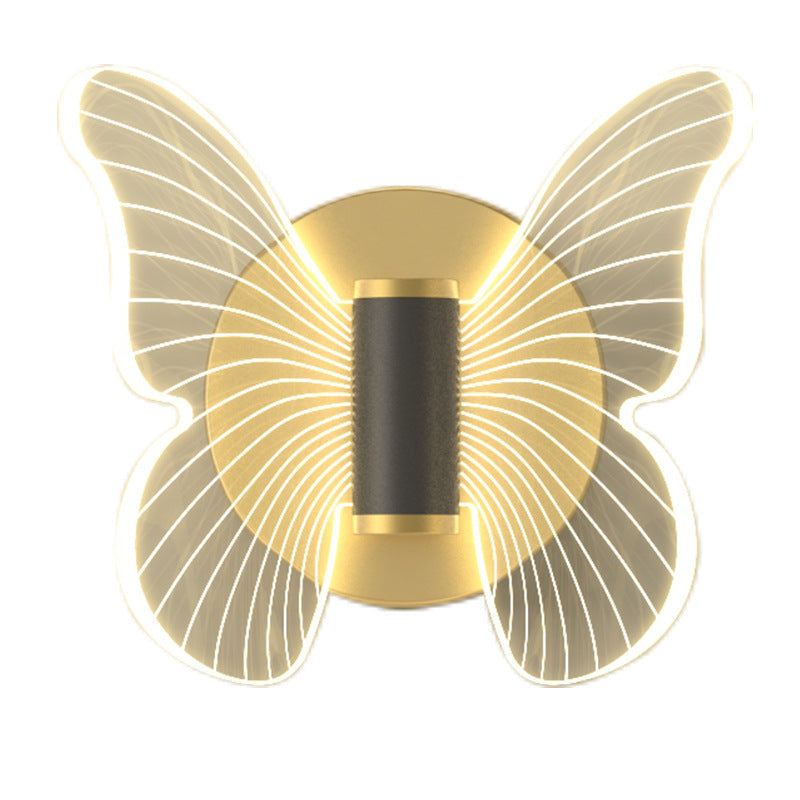 現代的なスカンジナビアのラウンドバタフライ長方形アクリルハードウェアLED壁取り付け用燭台ランプリビングルーム用