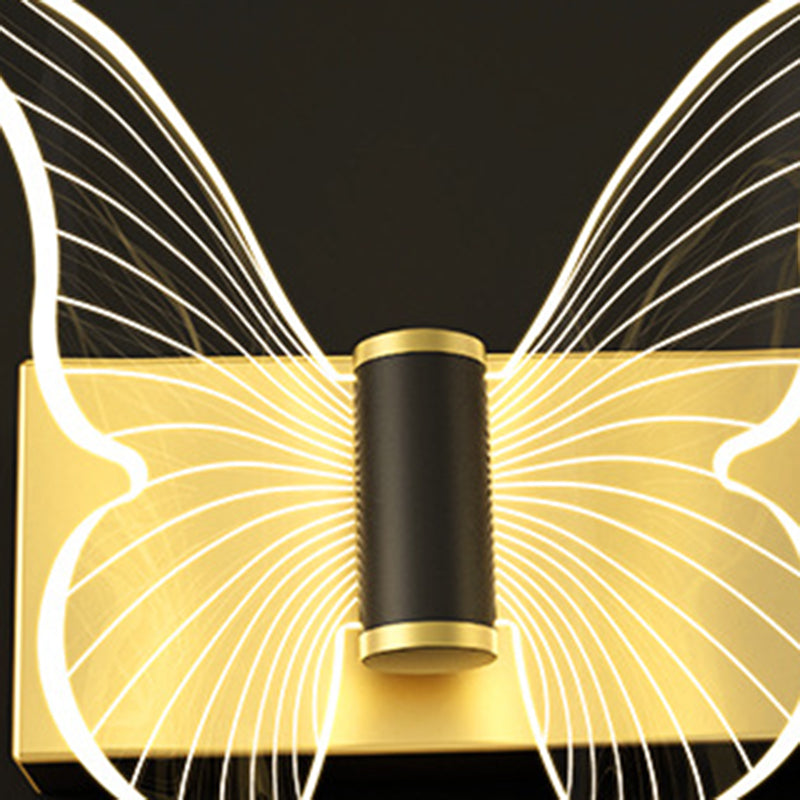 現代的なスカンジナビアのラウンドバタフライ長方形アクリルハードウェアLED壁取り付け用燭台ランプリビングルーム用