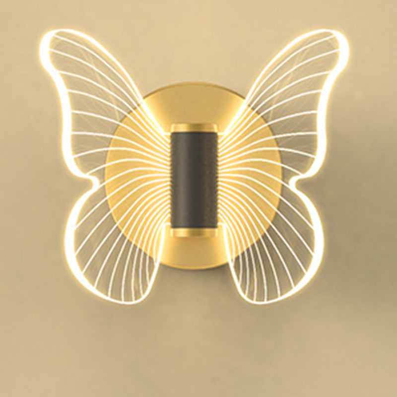 現代的なスカンジナビアのラウンドバタフライ長方形アクリルハードウェアLED壁取り付け用燭台ランプリビングルーム用