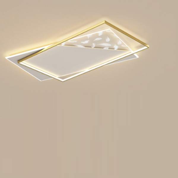 Contemporary Scandinavian Feather Rectangle Silicone Aluminum Iron LED Flush Mount Ceiling Light For Bedroom