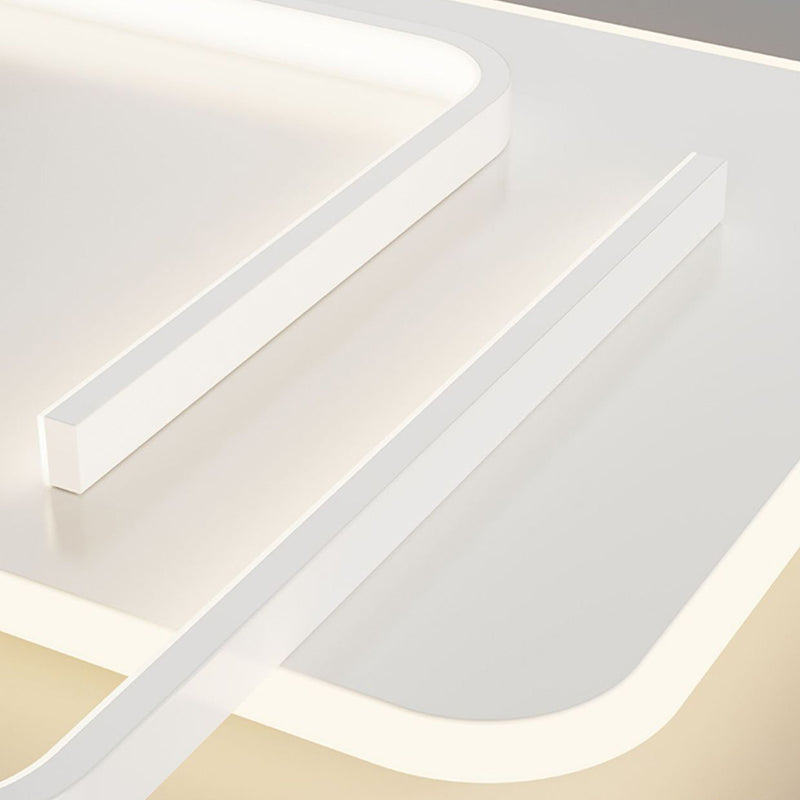Contemporary Creative Rectangular Square Round Stacked Silicone Iron LED Flush Mount Ceiling Light For Bedroom