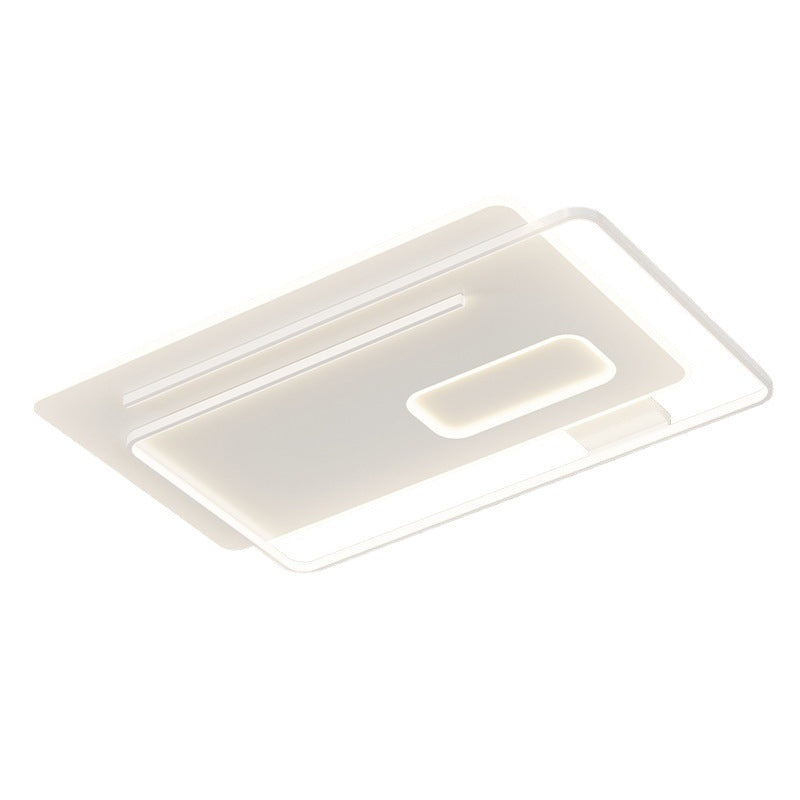 Contemporary Creative Rectangular Square Round Stacked Silicone Iron LED Flush Mount Ceiling Light For Bedroom
