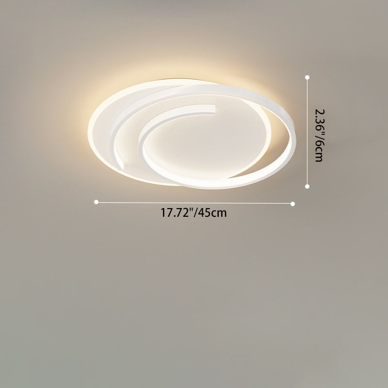 Contemporary Creative Rectangular Square Round Stacked Silicone Iron LED Flush Mount Ceiling Light For Bedroom
