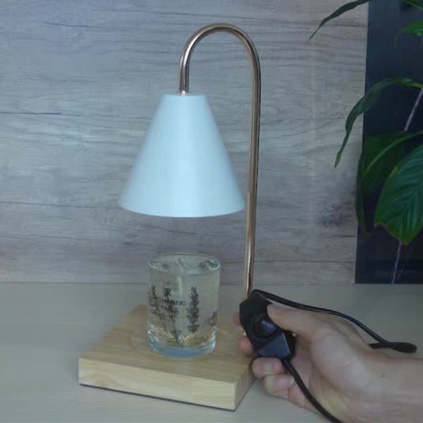 Modern Minimalist Square Conical Curved Metal Marble 1-Light Melting Wax Table Lamp For Living Room