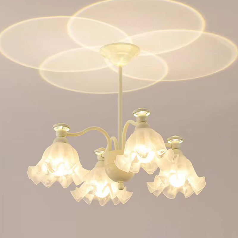 Traditional French Flower Round Curved Branch 4/6/8 Light Chandelier For Living Room
