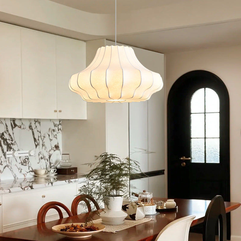 Contemporary Scandinavian Pear Diamond Round Faux Silk Iron 3/4 Light Chandelier For Living Room