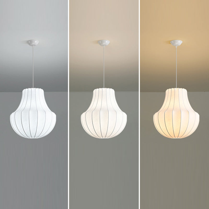 Contemporary Scandinavian Pear Diamond Round Faux Silk Iron 3/4 Light Chandelier For Living Room