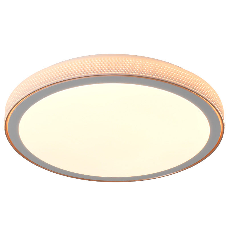 Modern Minimalist Round Grain Acrylic Hardware LED Flush Mount Ceiling Light For Living Room