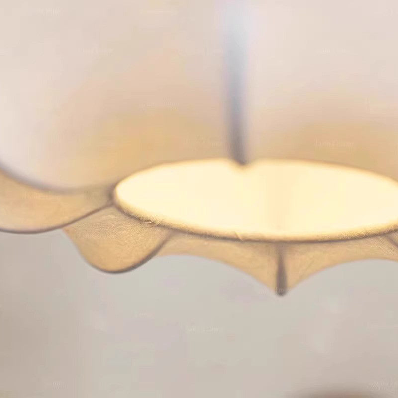 Contemporary Scandinavian Bubbles Waves Round Silk Iron 1/3 Lights Chandelier For Living Room