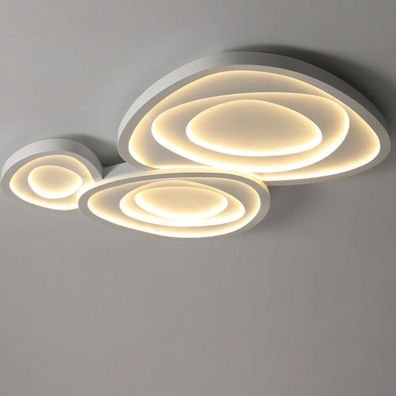 Modern Simplicity Triangle Rose Cream Acrylic Iron LED Flush Mount Ceiling Light For Living Room