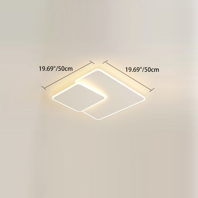 Modern Simplicity Square Stacked Acrylic Iron LED Flush Mount Ceiling Light For Living Room