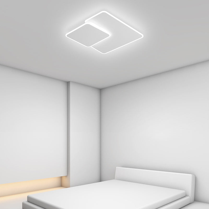 Modern Simplicity Square Stacked Acrylic Iron LED Flush Mount Ceiling Light For Living Room