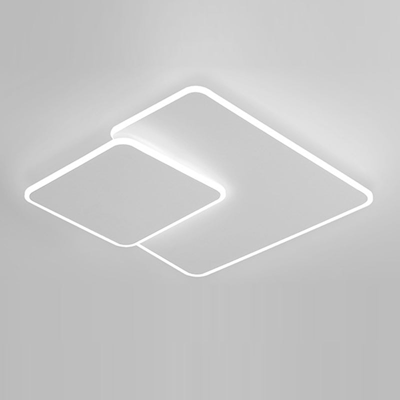 Modern Simplicity Square Stacked Acrylic Iron LED Flush Mount Ceiling Light For Living Room