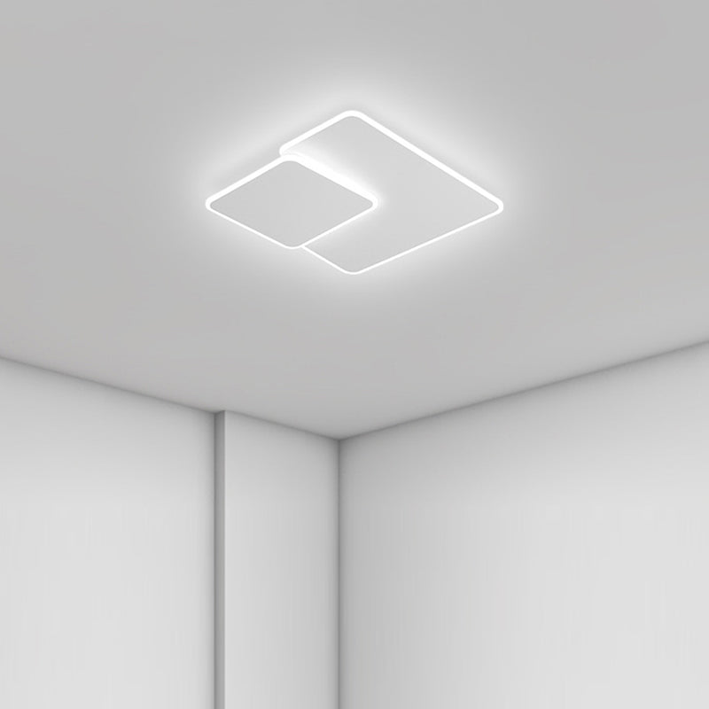 Modern Simplicity Square Stacked Acrylic Iron LED Flush Mount Ceiling Light For Living Room