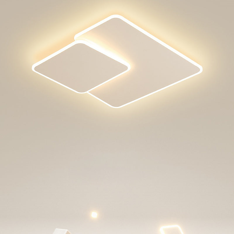 Modern Simplicity Square Stacked Acrylic Iron LED Flush Mount Ceiling Light For Living Room