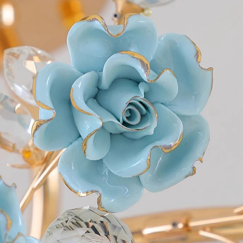 ثريا دائرية من السيراميك الكريستالي الفرنسي التقليدي مكونة من 9 مصابيح لغرفة المعيشة