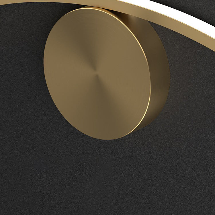 Modern Minimalist Copper Silicone Line Wave Circle LED Wall Sconce Lamp For Hallway