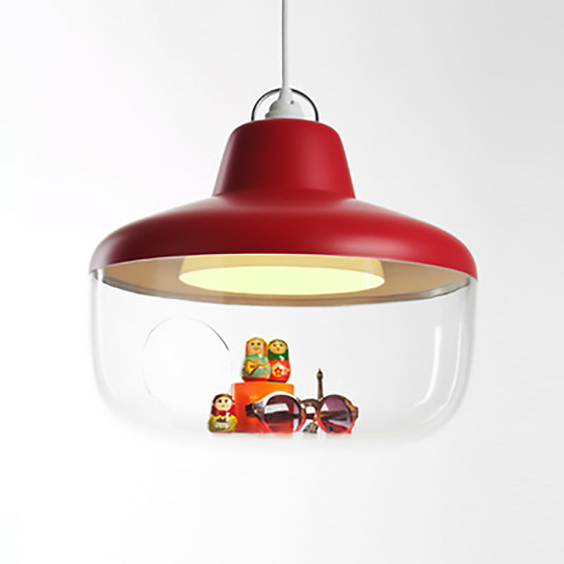 Contemporary Scandinavian Acrylic Bowl 1-Light Pendant Light For Dining Room