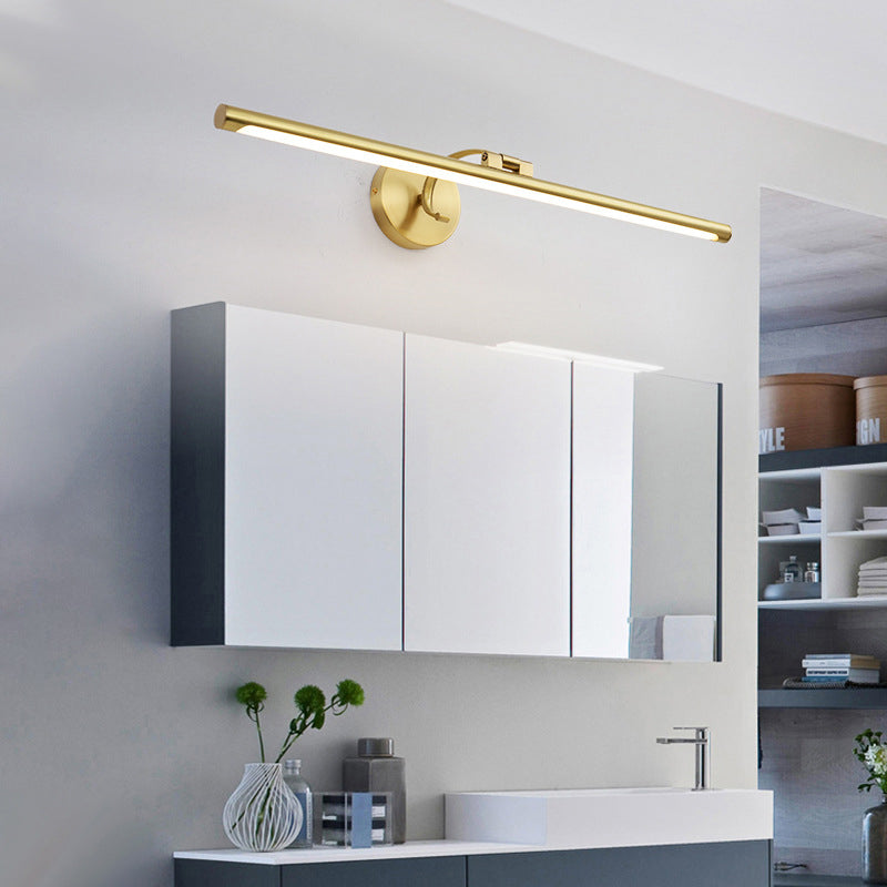 مصباح حائط LED بتصميم عصري بسيط مصنوع من شريط نحاسي وأكريليك للحمام