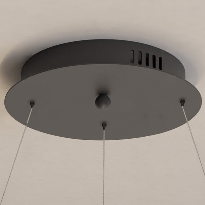 ثريات LED دائرية معاصرة من الحديد والألومنيوم والراتنج والسيليكا لغرفة المعيشة