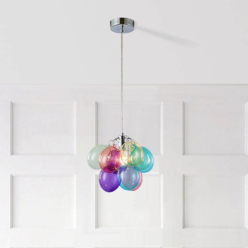 Contemporary Scandinavian Kids Iron Glass Bubble Balloon 1/3/5/8 Light Chandeliers For Bedroom