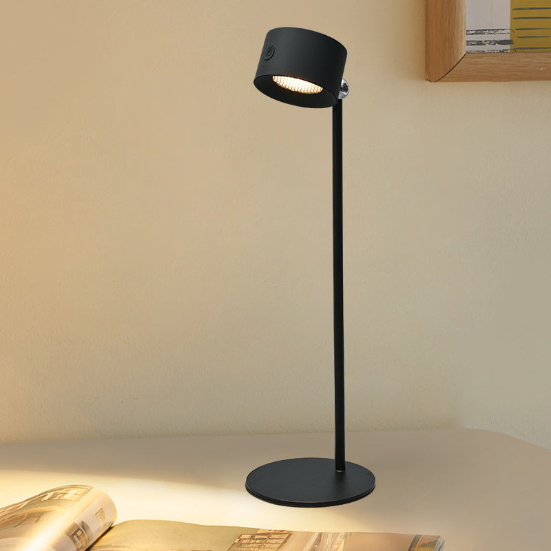 Modern Minimalist Rechargeable Rotatable ABS PC Round LED Table Lamp For Study