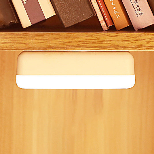 مصباح حائط LED مستطيل الشكل قابل لإعادة الشحن عبر USB، مصباح ليلي للدراسة، بتصميم عصري بسيط، مزود بشفط مغناطيسي بلاستيكي