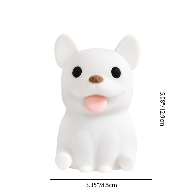 Contemporary Creative Kids Rechargeable Bulldog Silica PC ABS LED Table Lamp Night Light For Bedside