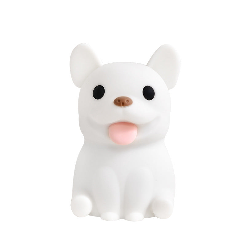 Contemporary Creative Kids Rechargeable Bulldog Silica PC ABS LED Table Lamp Night Light For Bedside