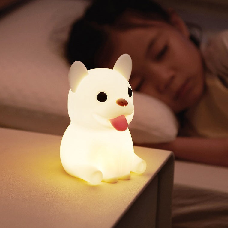 Contemporary Creative Kids Rechargeable Bulldog Silica PC ABS LED Table Lamp Night Light For Bedside